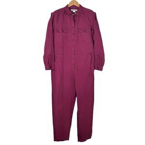 OUTERKNOWN Wine Red S.E.A. Sea Suit Jumpsuit Linen Cotton Coveralls Size Medium